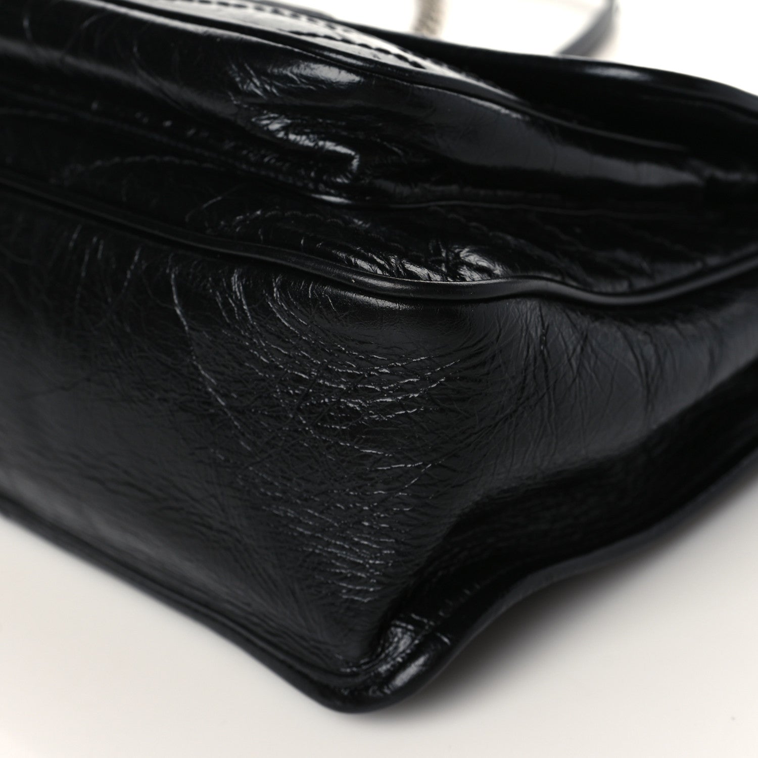 Saint Laurent Crinkled Calfskin Matelasse Monogram Medium Niki Chain Satchel Black 9 of 9