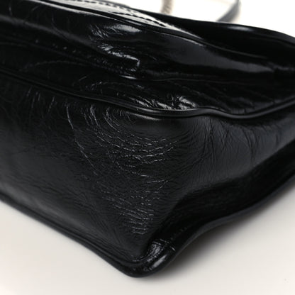 Saint Laurent Crinkled Calfskin Matelasse Monogram Medium Niki Chain Satchel Black 9 of 9