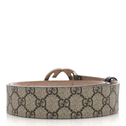 Gucci GG Supreme Monogram Selleria Calfskin Interlocking G 40mm Belt 110 44 Beige Ebony Cocoa 2 of 4