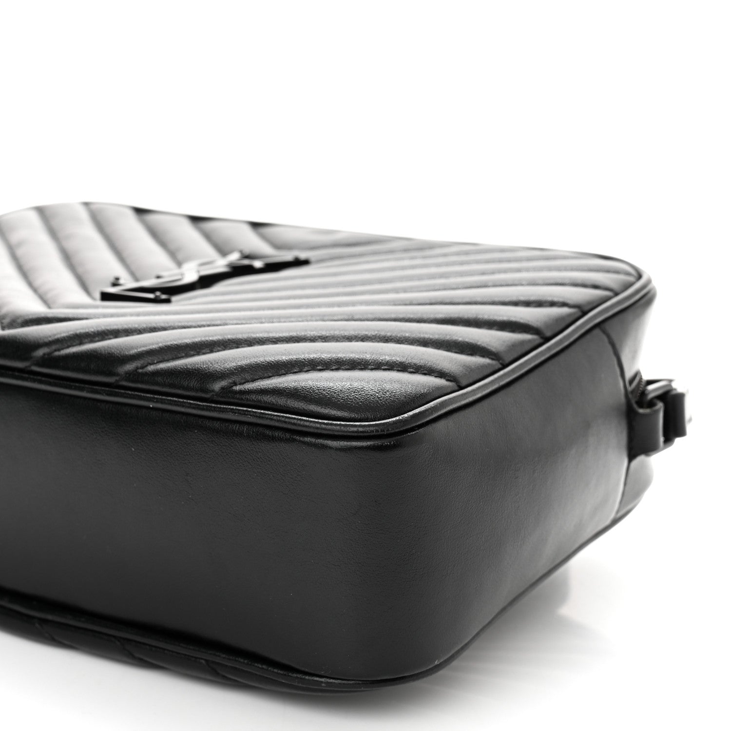 Saint Laurent Calfskin Matelasse Monogram Monochrome Lou Camera Bag Black 10 of 13