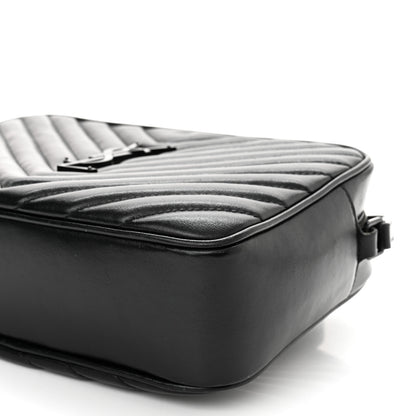 Saint Laurent Calfskin Matelasse Monogram Monochrome Lou Camera Bag Black 10 of 13