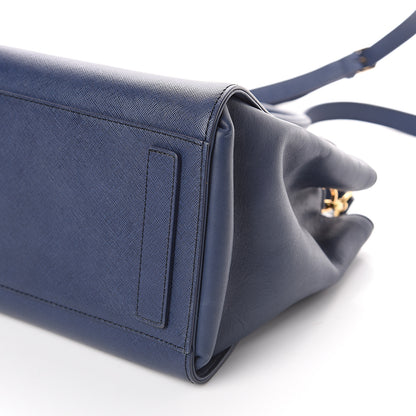 MCM Saffiano Top Handle Tote Blue 8 of 8