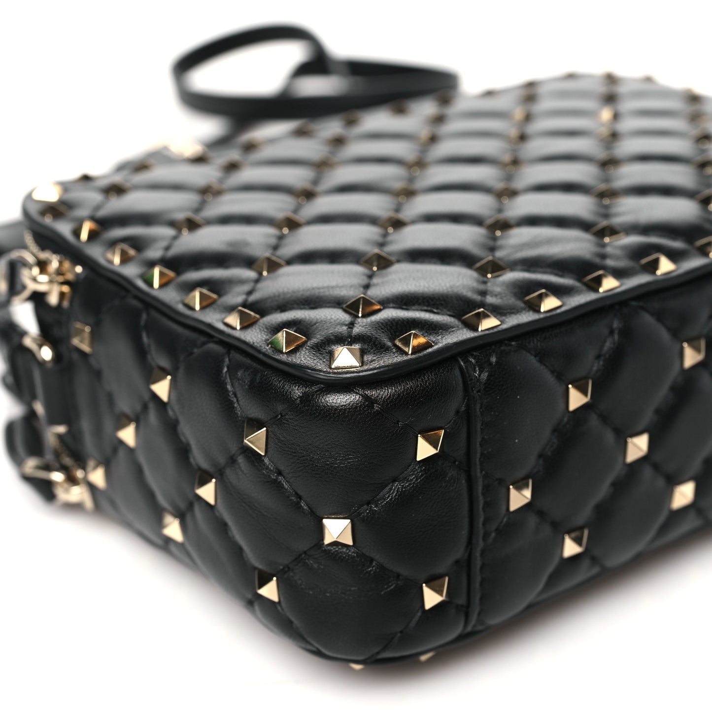 Nappa Rockstud Spike Shoulder Bag Black