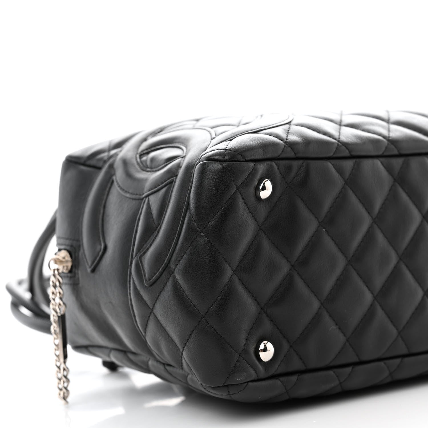 Chanel Calfskin Quilted Large Cambon Bowler Black 9 of 10