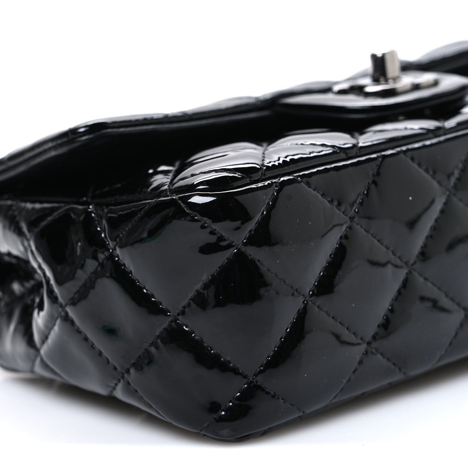Chanel Patent Calfskin Quilted Mini Rectangular Flap Black 9 of 10