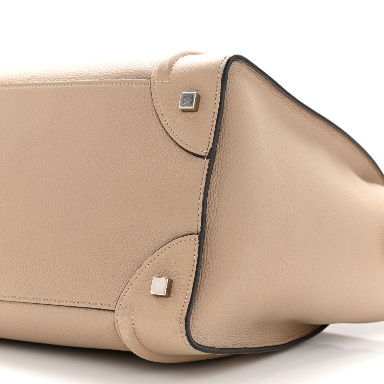 Celine Drummed Calfskin Mini Luggage Dune 9 of 12
