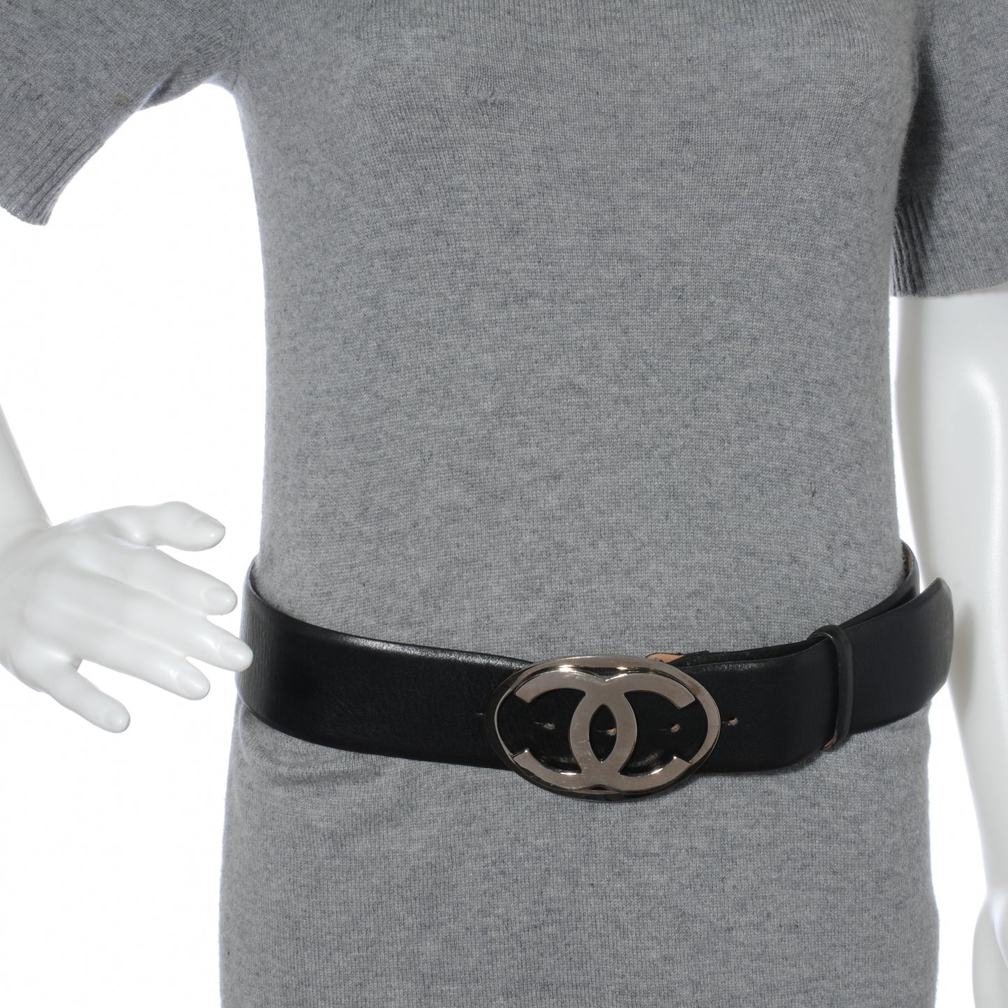 Leather CC Logo Belt 95 38 Black