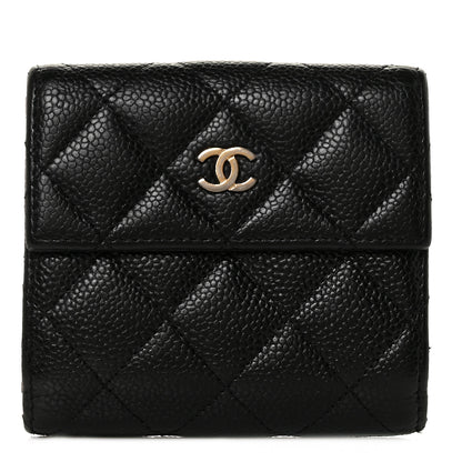 Chanel Caviar Quilted Compact French Flap Wallet Black 1 of 9