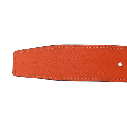 Hermes Swift Epsom 32mm Belt Strap 100 Black Orange 5 of 7