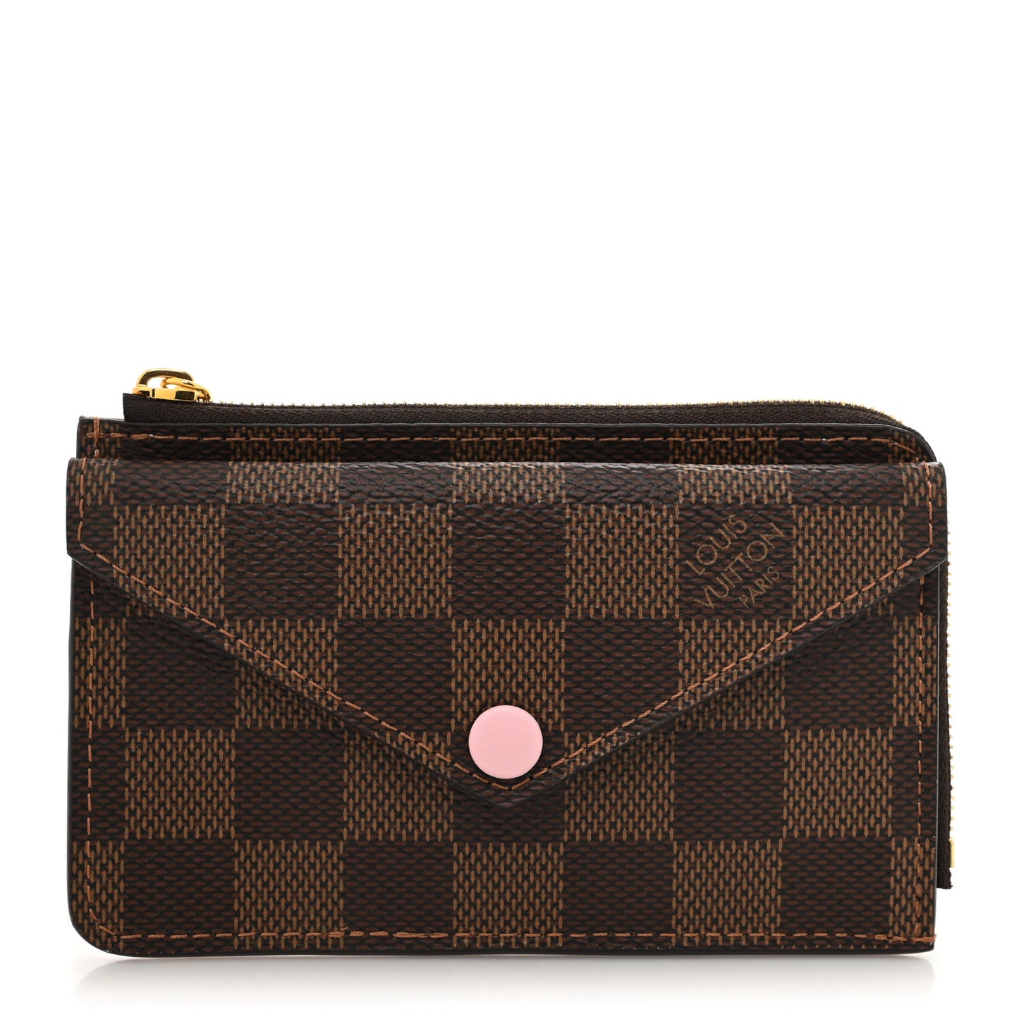 Damier Ebene Recto Verso Card Holder Rose Ballerine