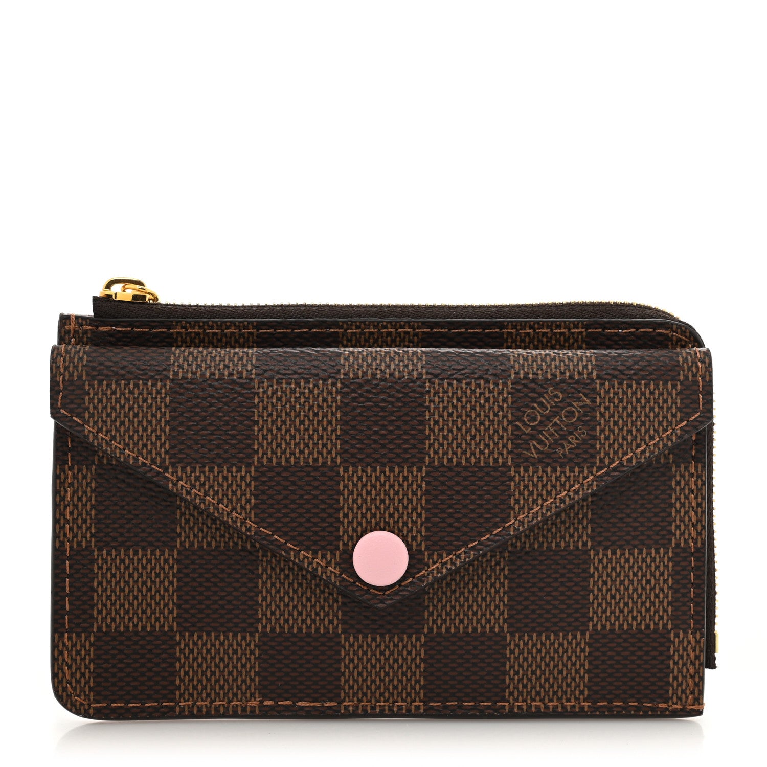 Louis Vuitton Damier Ebene Recto Verso Card Holder Rose Ballerine 1 of 7
