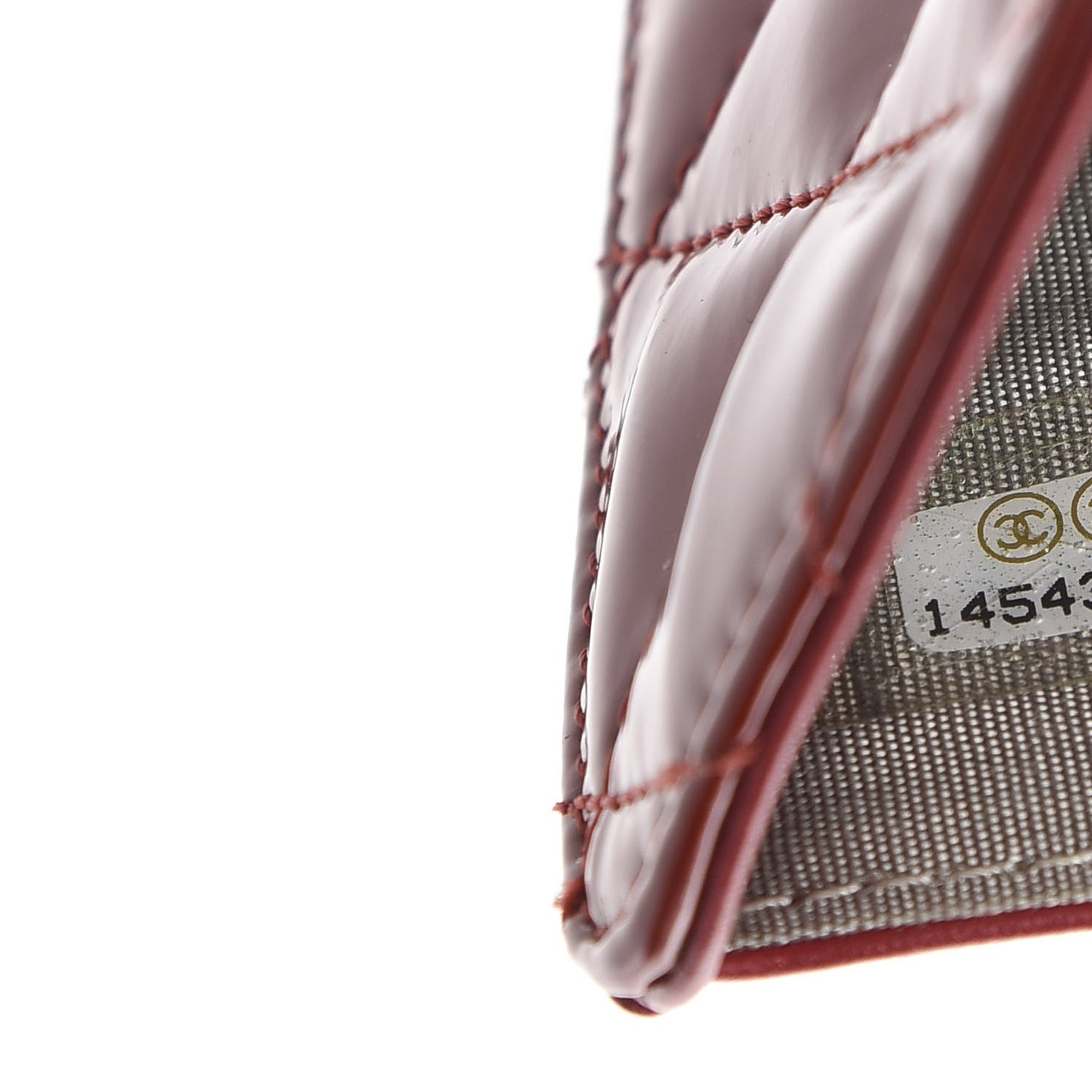 Patent Quilted Brilliant Zipped Pocket Wallet Dark Red