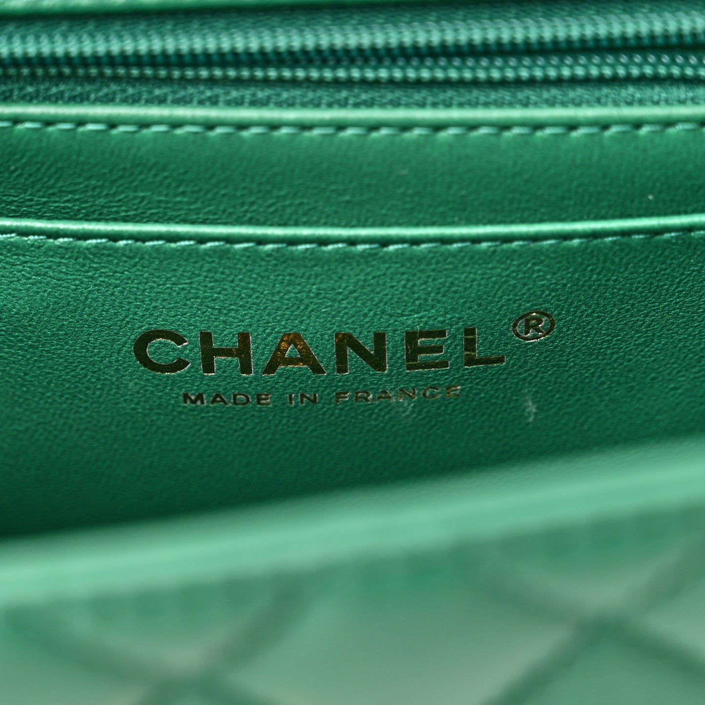 Lambskin Quilted Mini Top Handle Rectangular Flap Green