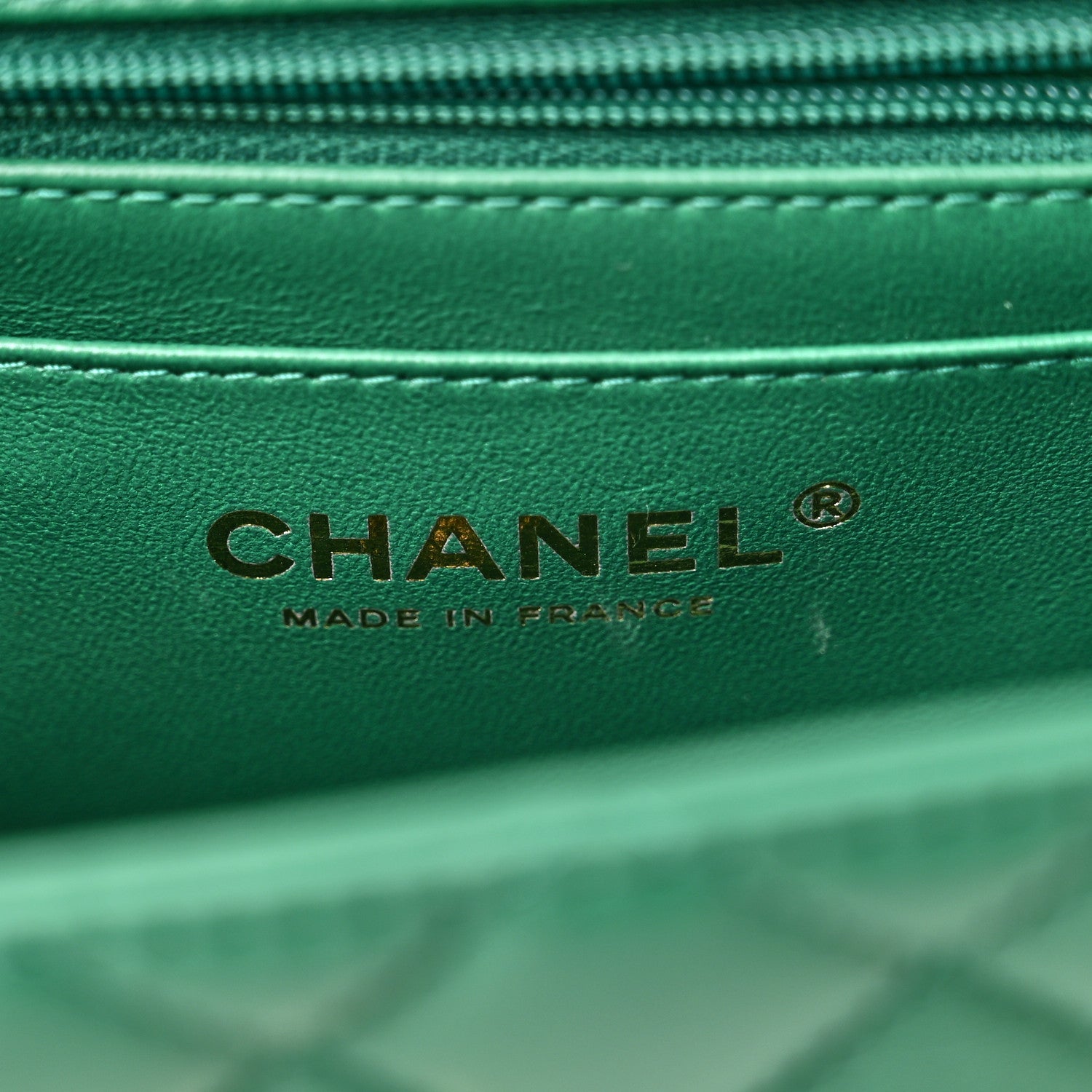 Chanel Lambskin Quilted Mini Top Handle Rectangular Flap Green 6 of 10