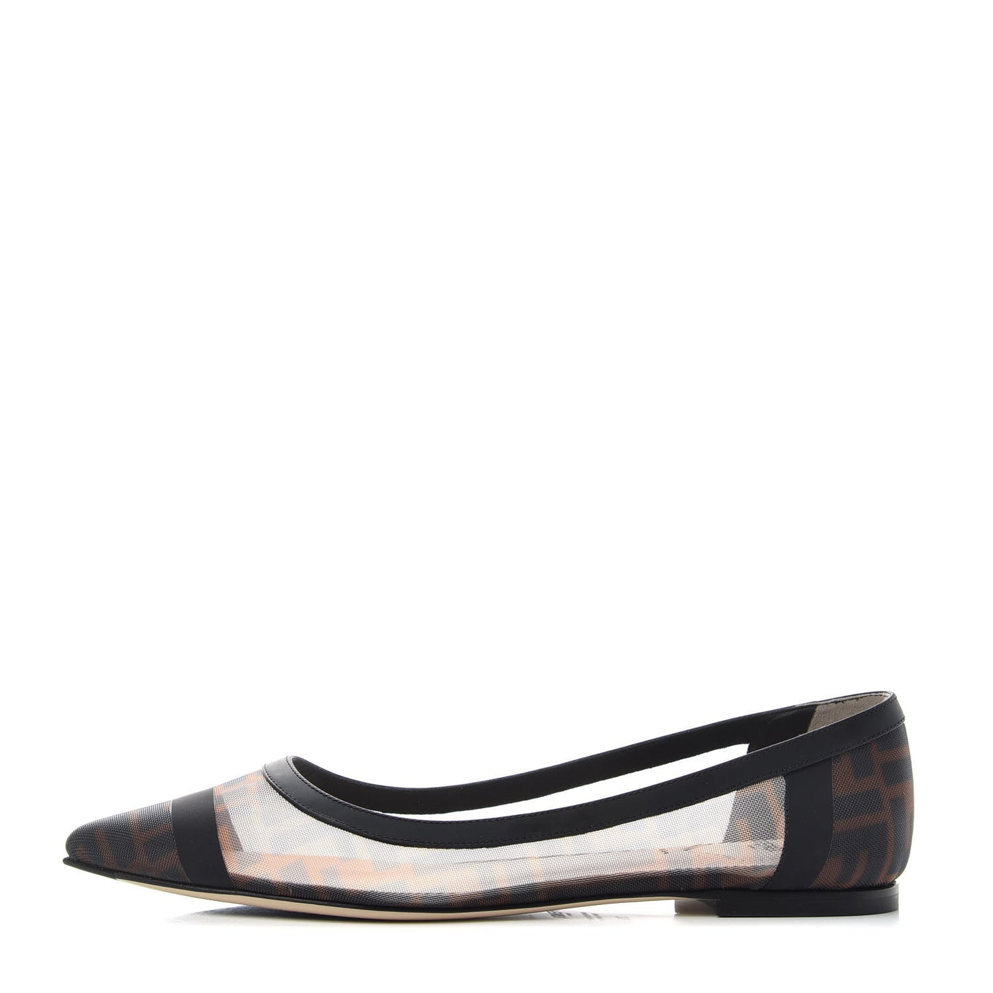 Mesh FF Skimmer Ballerina Flats 39 Tobacco Moro Black