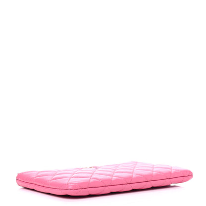 Chanel Lambskin Quilted Zipped Pouch Pink Yellow 3 of 4
