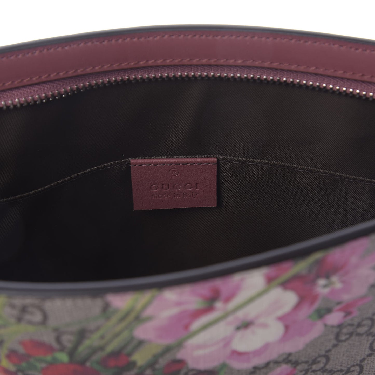 GG Supreme Monogram Blooms Large Cosmetic Case Beige Multicolor Dry Rose