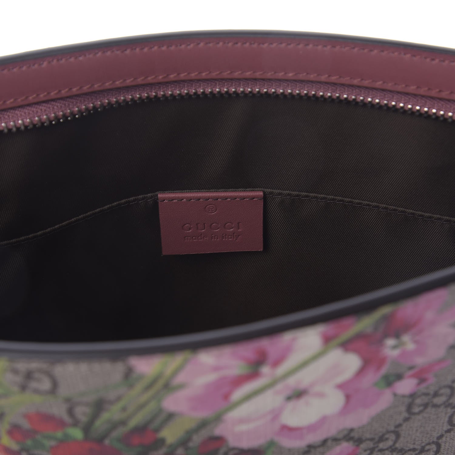 Gucci GG Supreme Monogram Blooms Large Cosmetic Case Beige Multicolor Dry Rose 8 of 9