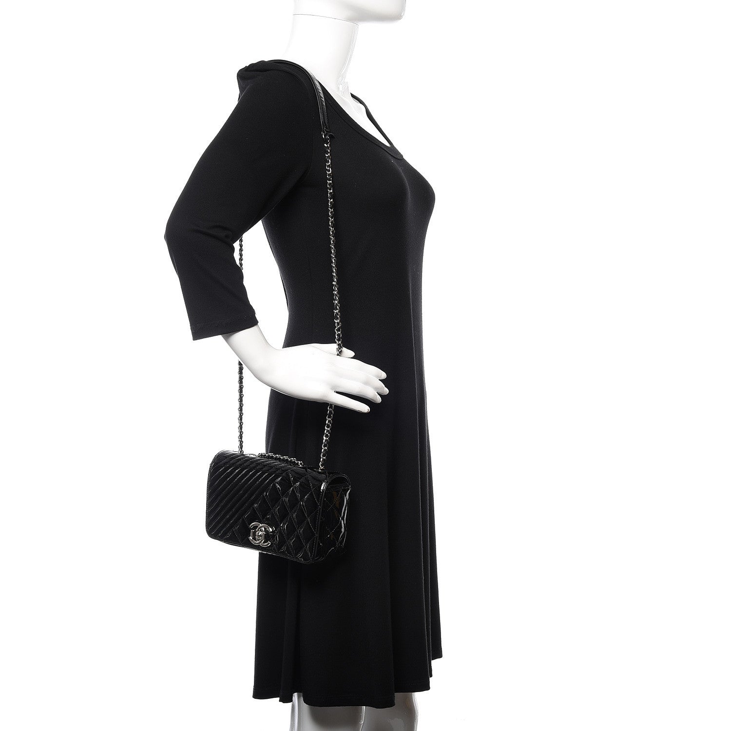 Chanel Patent Quilted Small Coco Boy Flap Black 2 of 12