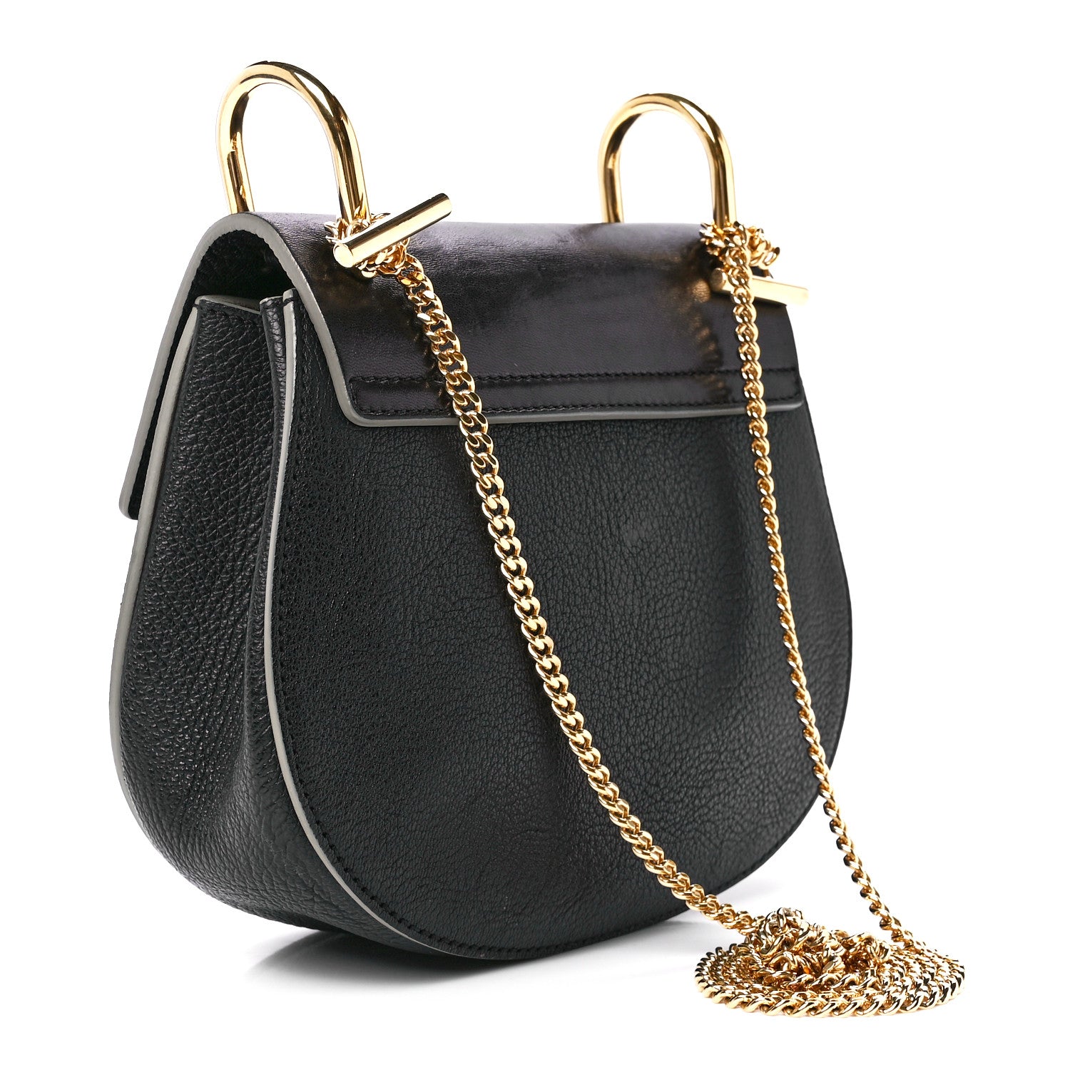 Chloe Grained Calfskin Lambskin Mini Drew Shoulder Bag Black 3 of 13