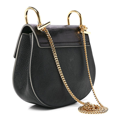 Chloe Grained Calfskin Lambskin Mini Drew Shoulder Bag Black 3 of 13