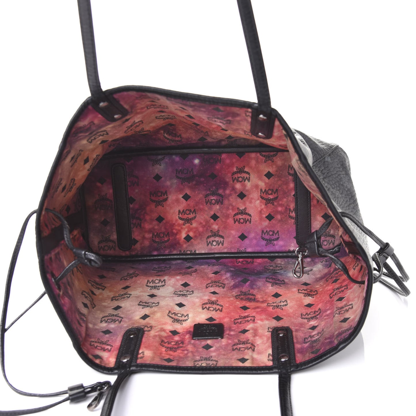 Metallic Galaxy Visetos Medium Project Reversible Shopper Tote Black Multicolor