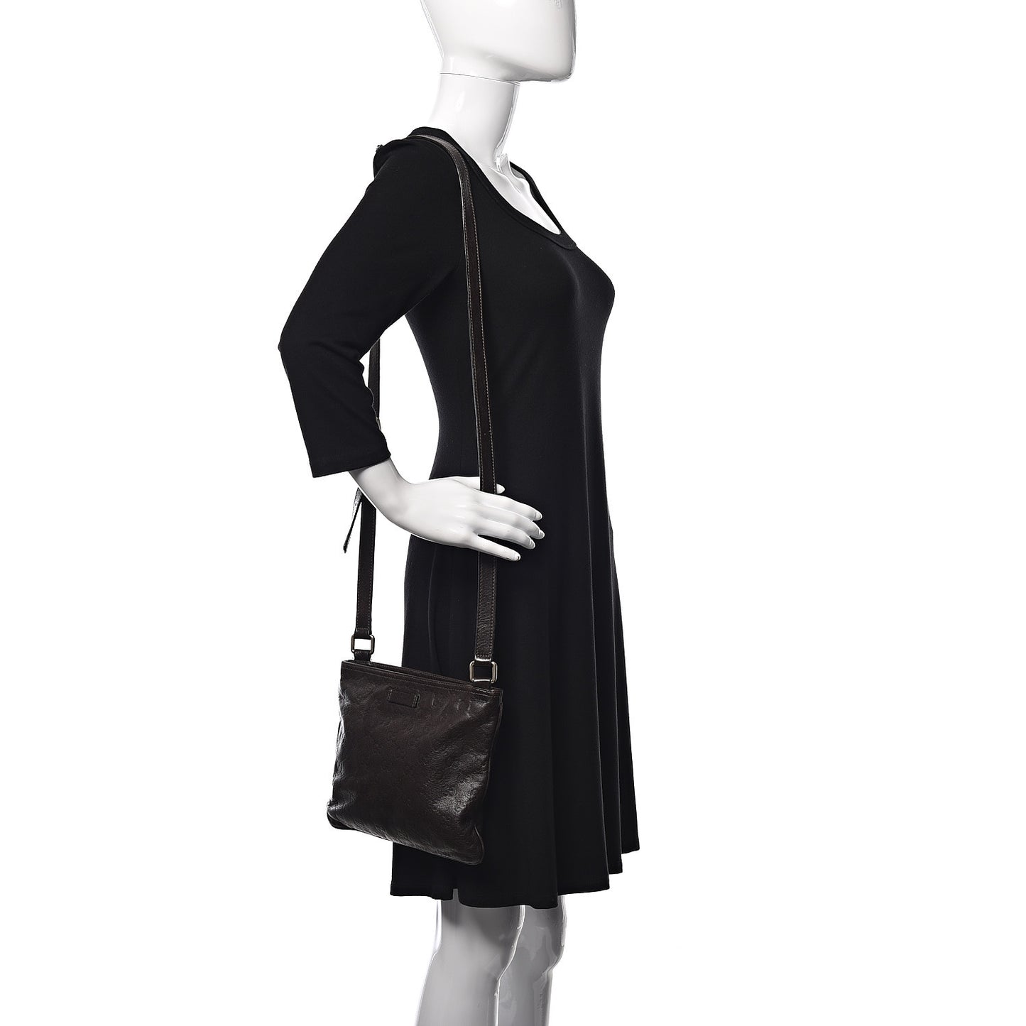 Guccissima Small Flat Messenger Bag Dark Brown