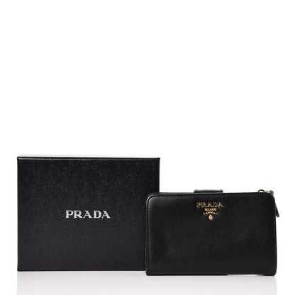 Prada Saffiano Compact Wallet Nero Black 8 of 8