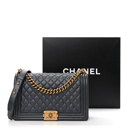 Chanel Metallic Calfskin Quilted New Medium Boy Flap Charcoal 12 of 12