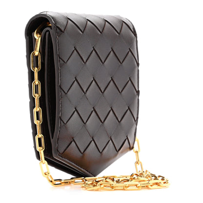 Bottega Veneta Nappa Intrecciato Card Case On Chain Fondant 3 of 12