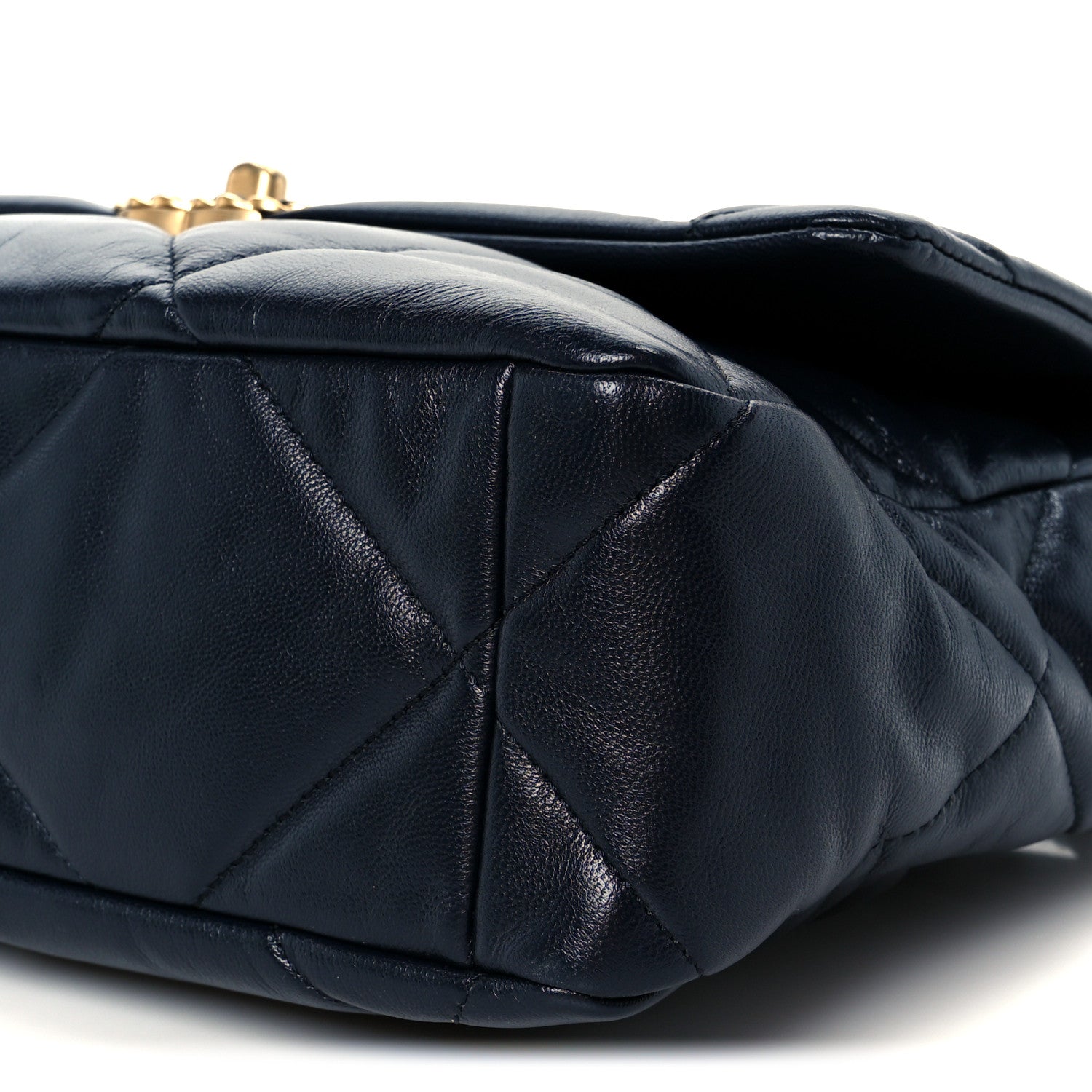 Chanel Goatskin Quilted Large Chanel 19 Flap Navy Blue 10 of 10