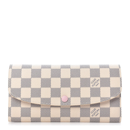 Louis Vuitton Damier Azur Emilie Wallet Rose Ballerine 1 of 11