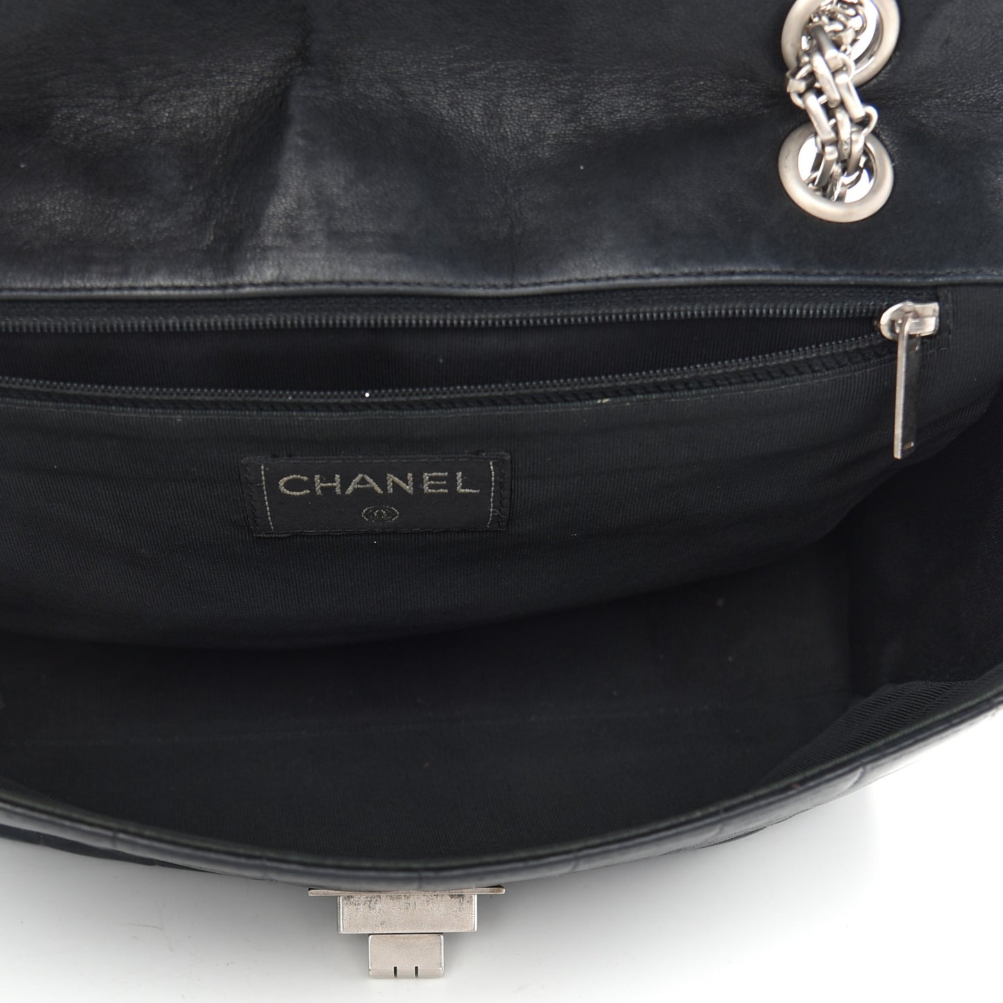 Lambskin Chocolate Bar Mademoiselle Flap Black