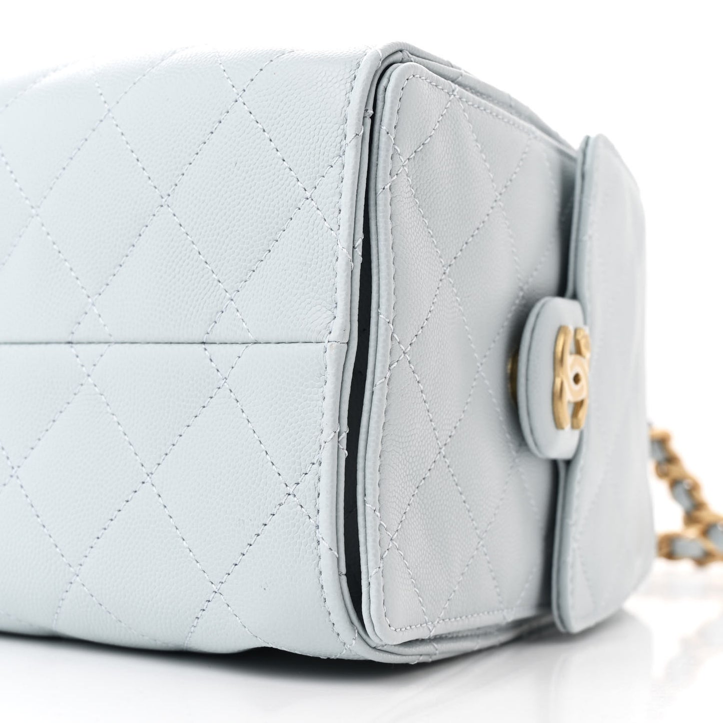 Caviar Quilted Small Chanel 25 Handbag Light Blue