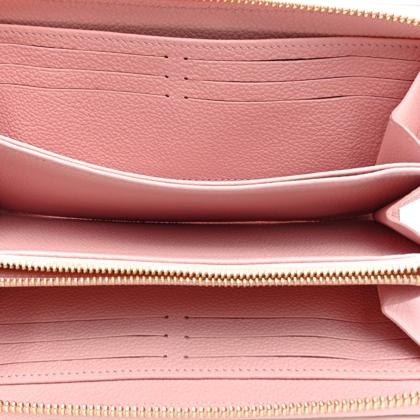 Empreinte Monogram Giant Broderies Zippy Wallet Pink Creme
