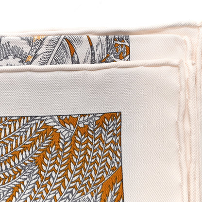 Hermes Silk Faubourg Tropical Scarf 90 Sepia White Caramel 9 of 14