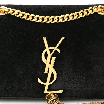 Saint Laurent Suede Small Classic Monogram Kate Tassel Satchel Black 8 of 16