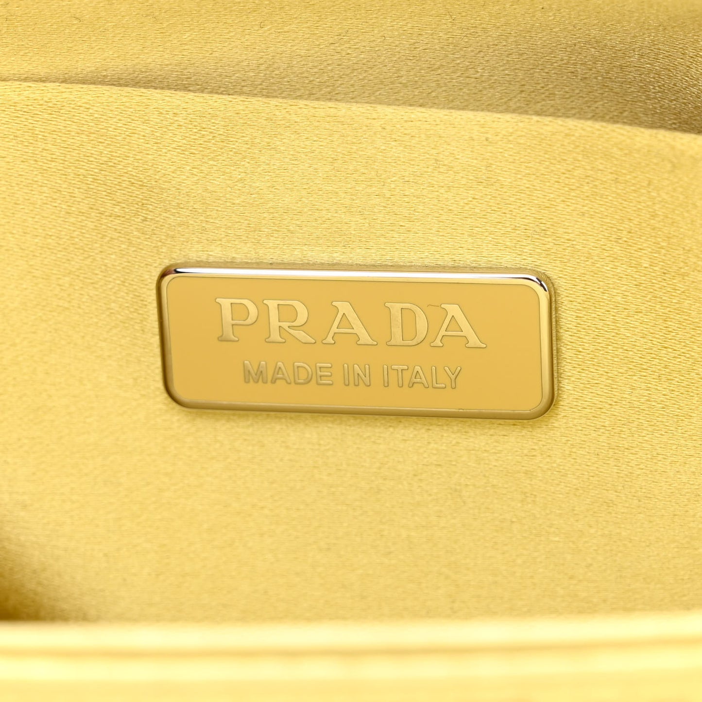 Satin Crystal Metal Triangle Logo Small Double Handle Crossbody Tote Ananas