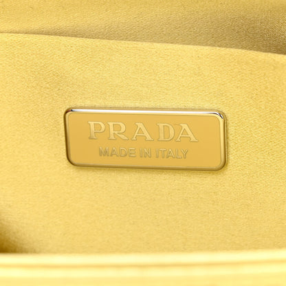 Prada Satin Crystal Metal Triangle Logo Small Double Handle Crossbody Tote Ananas 6 of 11
