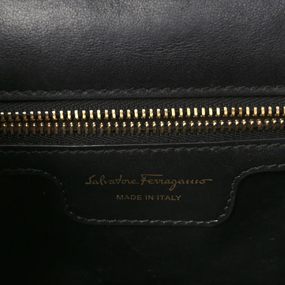 Salvatore Ferragamo Calfskin Quilted Gancini Flap Bag Black 7 of 11