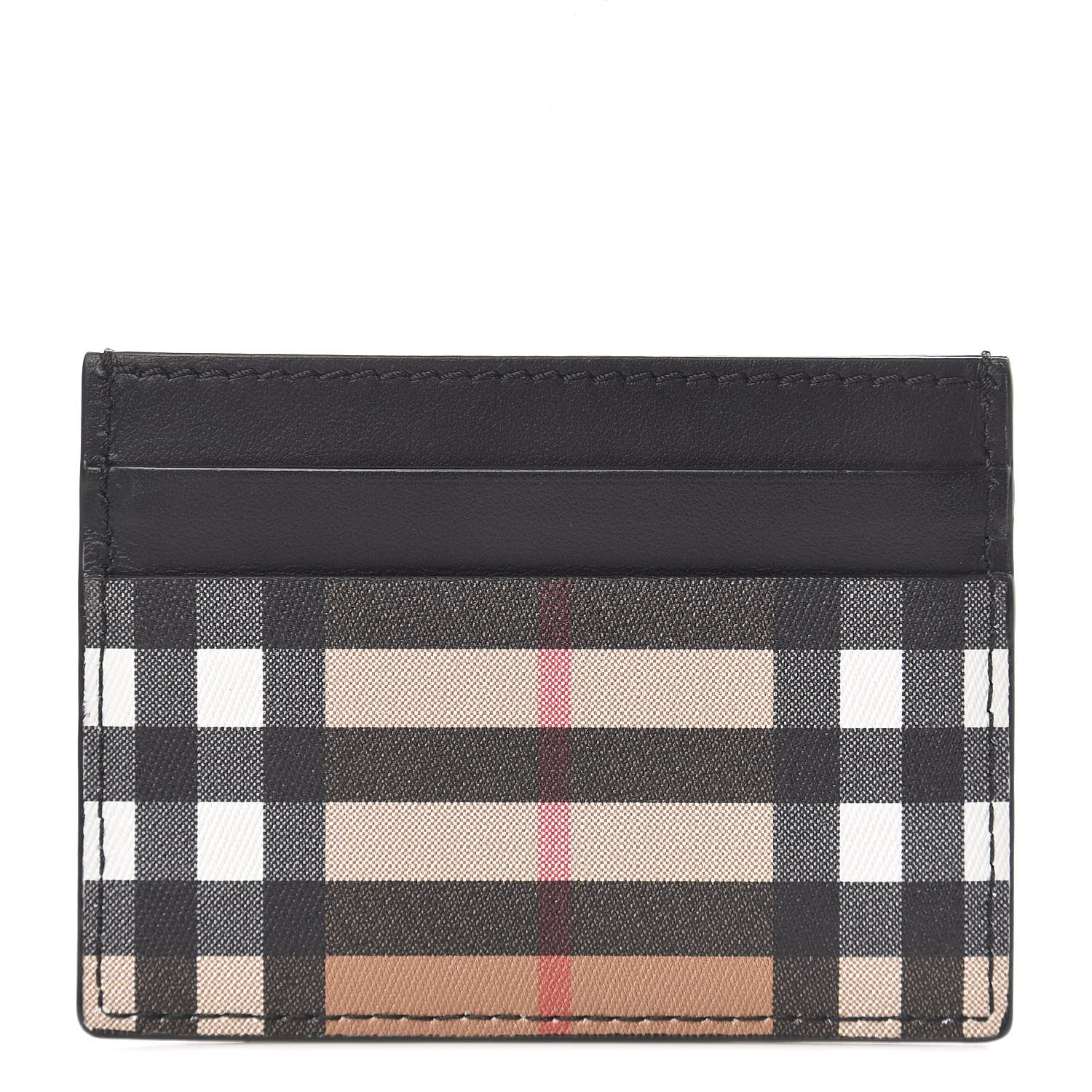 Burberry Vintage Check Calfskin Card Case Black 1 of 7