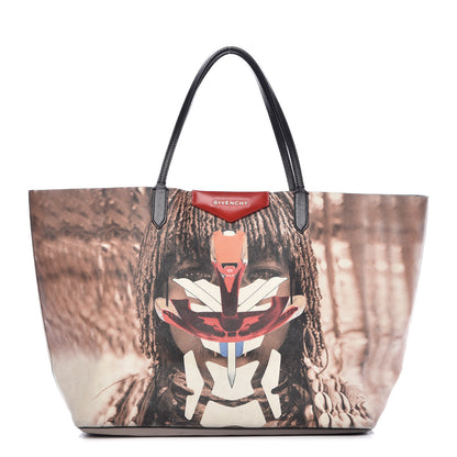 Givenchy Textured Coated Canvas Tribal Girl Print Large Antigona Tote Multicolor 1 of 14