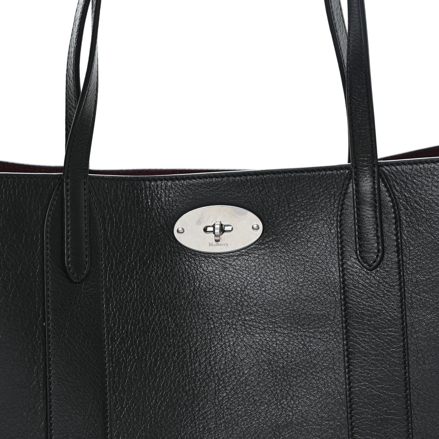 Mulberry High Shine Grain Bayswater Tote Black 7 of 11
