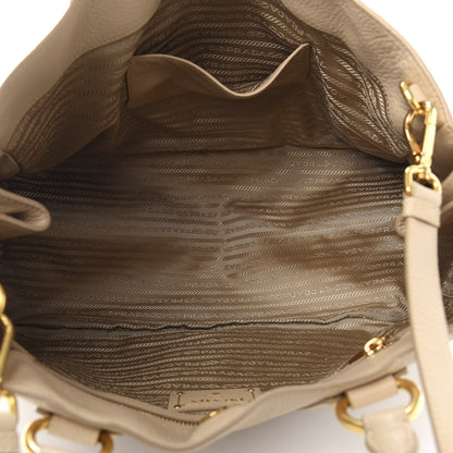 Prada Vitello Daino Tote Sabbia 4 of 9