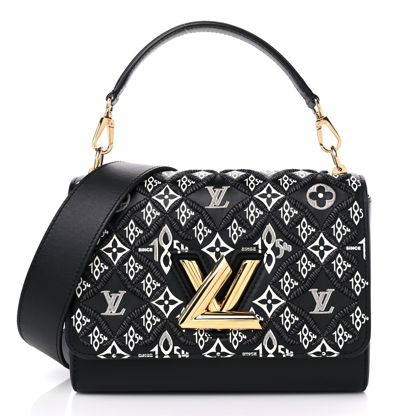 Calfskin Since 1854 Embroidered Twist MM Black