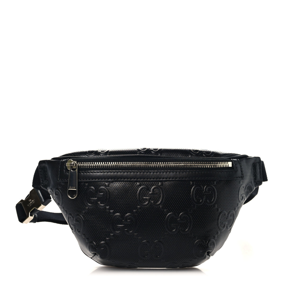 Calfskin GG Tennis Embossed Belt Bag Black
