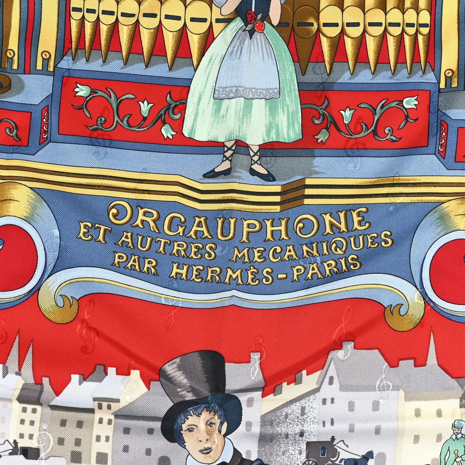 Hermes Silk Orgauphone Et Autres Mecaniques Scarf 90 1802214