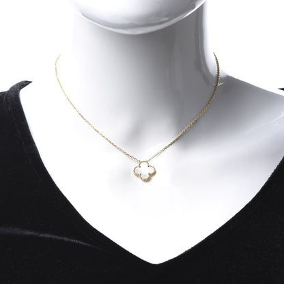 Van Cleef & Arpels 18K Yellow Gold Mother of Pearl Vintage Alhambra Pendant Necklace 2 of 6