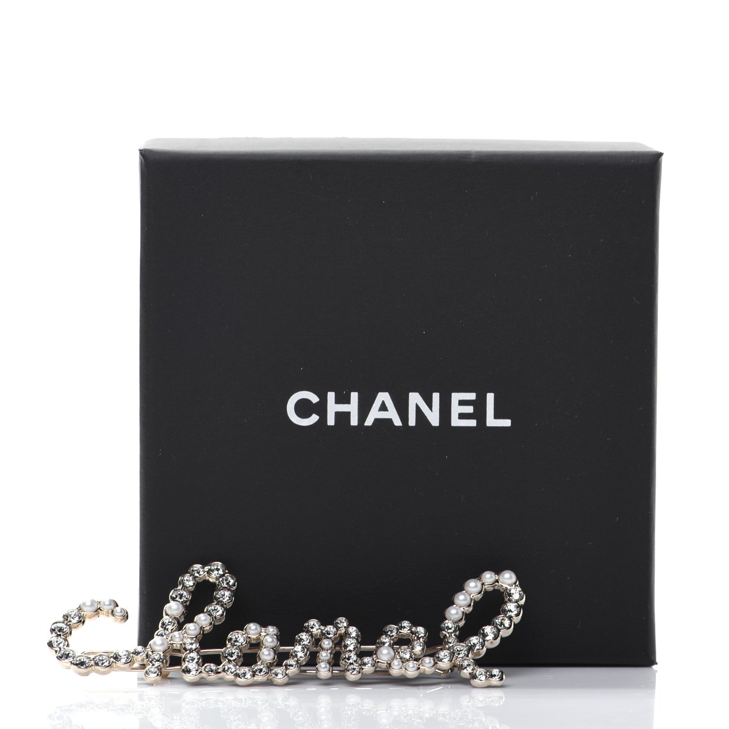 Chanel Metal Glass Swirling Pearls Hair Clip Gold 5 of 5