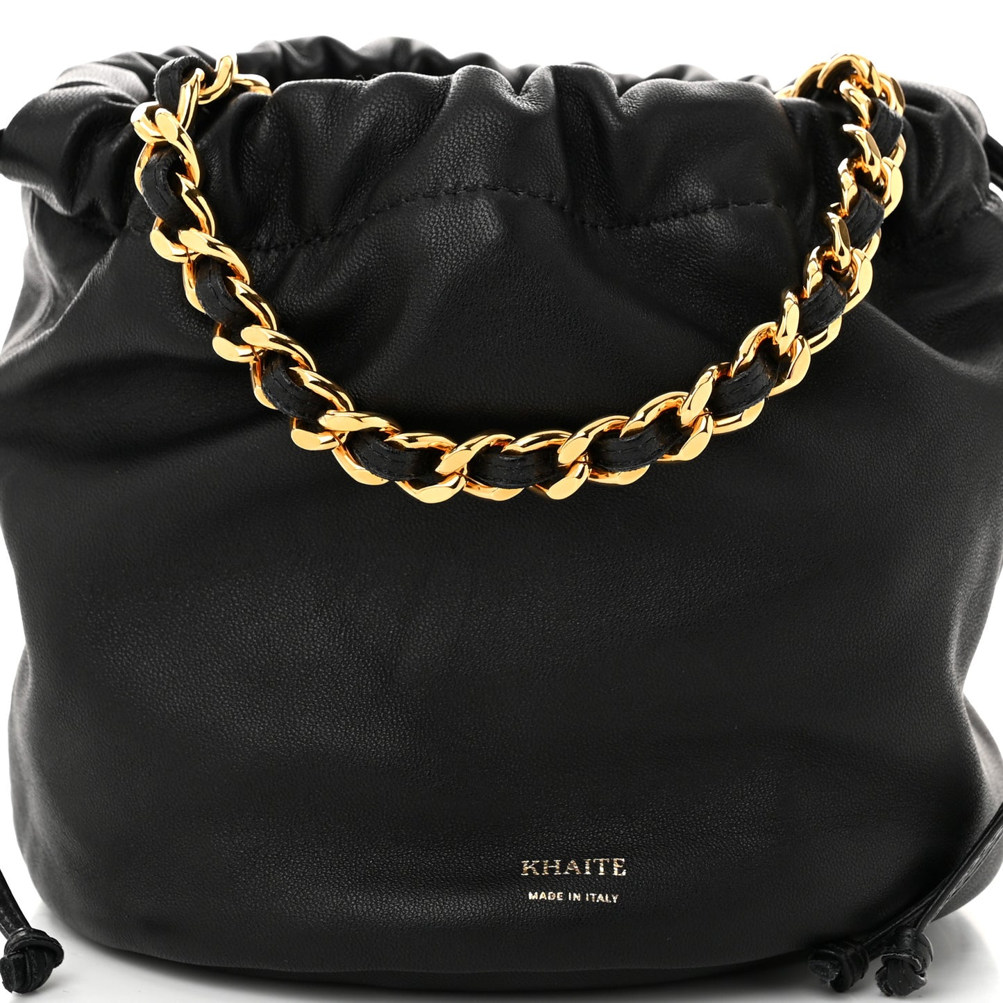 Smooth Calfskin Aria Bucket Bag Black